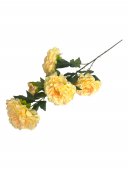 Flori Artificiale Trandafiri Infloriti 5 Flori Pe Fir Galben
