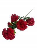 Flori Artificiale Trandafiri Infloriti 5 Flori Pe Fir Rosu