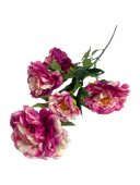 Flori Artificiale Trandafiri Infloriti 5 Flori Pe Fir Roz Inchis