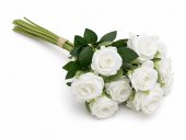 Flori Artificiale Trandafiri Legati 10 Fire Alb