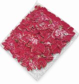 Flori de Craciun Rosii cu Sclipici, set 50 buc