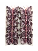 Fluturi Decorativi Din Pene Roz Prafuit 12/Set