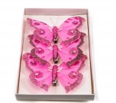 Fluturi Pene 3/set Roz Cu Sclipici