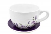 Ghiveci Din Ceramica In Forma De Ceasca Cu Farfurie