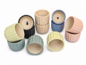Ghiveci Flori Ceramica cu Finisaj Stropit 12/set H 8cm