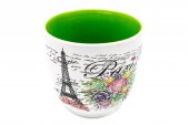 Ghiveci flori Din Ceramica Cu Interiorul Colorat Verde