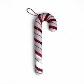 Glob Brad Craciun Decoratiune Bastonas Stilizat Alb Rosu Cu Sclipici 17cm