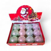 Glob Brad Craciun Decoratiune In Forma De Glob Sidefate Pal 8 cm 12/set