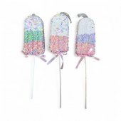 Glob Brad Craciun Decoratiune Inghetata Pe Bat Decorate Cu Bomboane Colorate Macarons