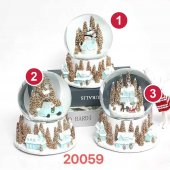 Glob cu zapada si scena de iarna, cu baterii