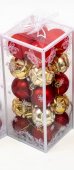Globulete Brad Craciun 20/set Rosu Auriu 4cm