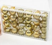 Globulete Brad Craciun 24/set 4cm Auriu