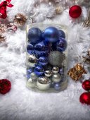 Globulete Brad Mixt Albastru Si Argintiu 50 /Set