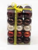 Globulete Brad Mixt Cafeniu Inchis Si Deschis , Sampanie 30 /Set 4cm