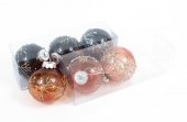 Globuri Craciun Cu Sclipici Fulg 3/set 8cm