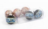 Globuri Craciun Cu Sclipici Mijloc 3/set 8cm