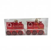 Globuri de Craciun Forma Trenulet Rosu 2/Set