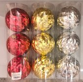 Globuri de Craciun lucioase cu fatete 15 cm, 3 buc