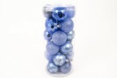Globuri de Craciun Mixt Albastru Deschis 24 /Set