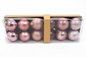 Globuri de Craciun Mixt Nuante Roz 12 /Set