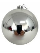 Globuri Pentru Pomul De Craciun 20 Cm Argintiu Lucios
