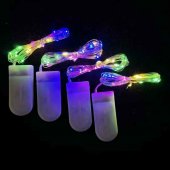 Instalatie cu beculete multicolore pe fir, cu baterii 10/set