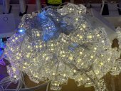 Instalatie LED cascada cu cuburi, 220 LED, 5 m, alb cald