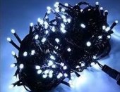 Instalatie LED Craciun cu fir negru, 100 LED, 10 m, alb rece