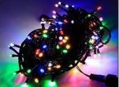 Instalatie LED Craciun cu fir negru, 100 LED, 10 m, multicolor