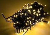 Instalatie LED Craciun cu fir negru, 200 LED, 18 m, alb cald