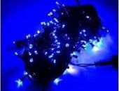 Instalatie LED Craciun cu fir negru, 200 LED, 18 m, albastru