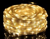 Instalatie LED cu fir subtire izolat, 1000 LED, 100 m, alb cald