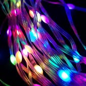 Instalatie LED cu fir subtire izolat, 300 LED, 30 m, multicolor