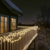 Instalatie LED cu fir transparent, 100 LED, 10 m, alb rece