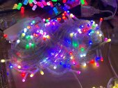 Instalatie LED cu fir transparent, 200 LED, 18 m, multicolor