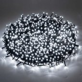 Instalatie LED cu flash alb, 1600 LED, 100 m, alb rece