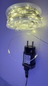 Instalatie LED cu izolatie flexibila, 500 LED, 50 m, alb cald