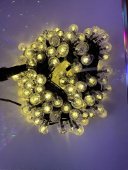 Instalatie LED globuri cu flash, 160 LED, 20 m, alb cald