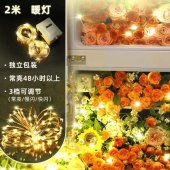 Instalatie LED pe baterii, 20 LED, 2 m, alb cald