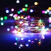 Instalatie LED pe baterii, 20 LED, 2 m, multicolor