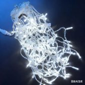 Instalatie LED turturi cu flash, fir gros, 120 LED, 5 m, alb rece