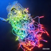 Instalatie LED turturi cu flash, fir gros, 280 LED, 15 m, multicolor