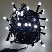 Instalatie LED V8 cu fir negru, 240 LED, 30 m, alb rece