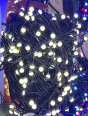 Instalatie LED V8 cu fir negru, 400 LED, 50 m, alb cald