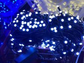 Instalatie LED V8 cu fir negru, 400 LED, 50 m, alb rece