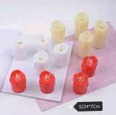 Lumanare LED cu flacara miscatoare 5x7 cm 12/set