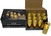 Lumanari Din Plastic Auriu Cu Led 12/set H12.5cm