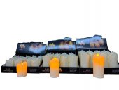 Lumanari Din Plastic Scursa Cu Led diam 5cm 12/set Crem 9cm
