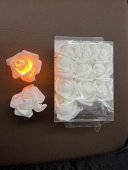 Lumanari Plastic si Trandafir Cu Led Lumina Calda 12/set
