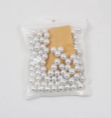 Margele Perle Plastic Cu Adeziv 8mm Alb